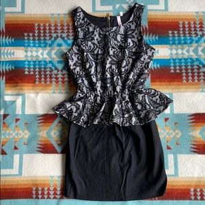 Black and White Lace Business Dress